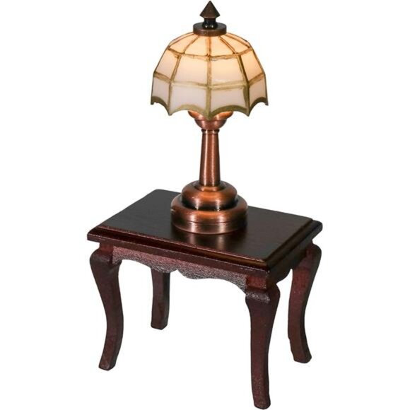 Miniature Dollhouse Table Lamp LED Light Battery Operated Furniture Accessory - Picture 3 of 7